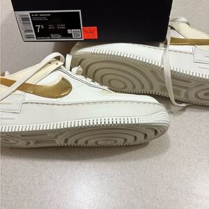 Nike Air Force 1 Shadow White with Gold Accents